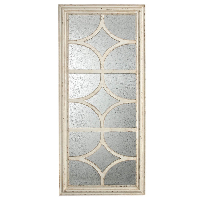 A&B Home Glister 28" x 59" Bundle of 12 Rectangular Cream Wooden Frame Wall-Mounted Mirror