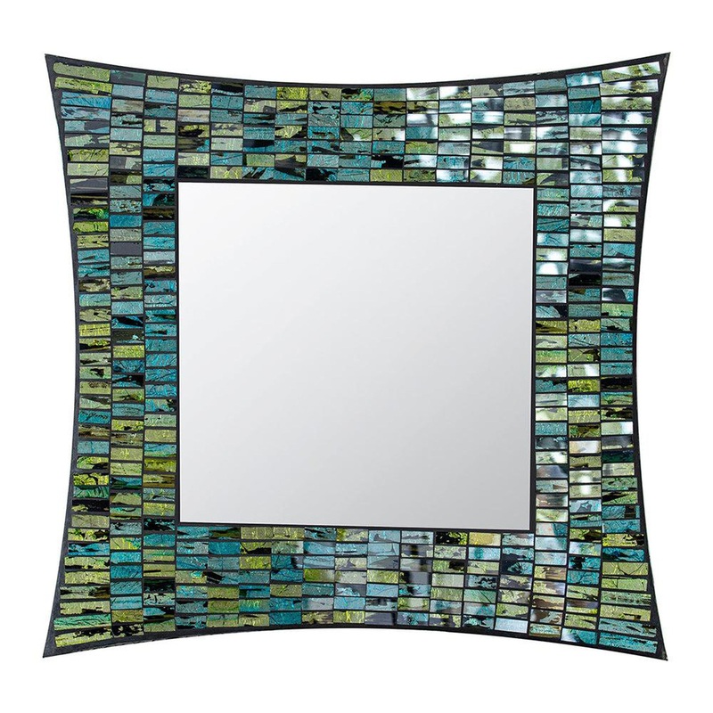 A&B Home 20" x 20" Bundle of 23 Curved Blue & Green Metal Frame Wall-Mounted Mirror