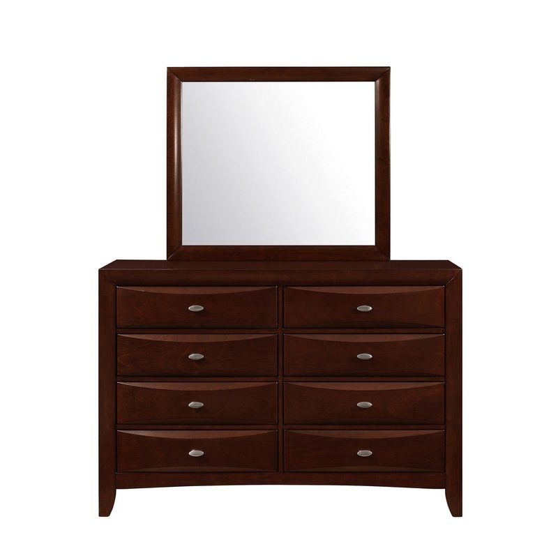 HomeRoots Sleek Dark Cherry Wood Wall Hanging Mirror