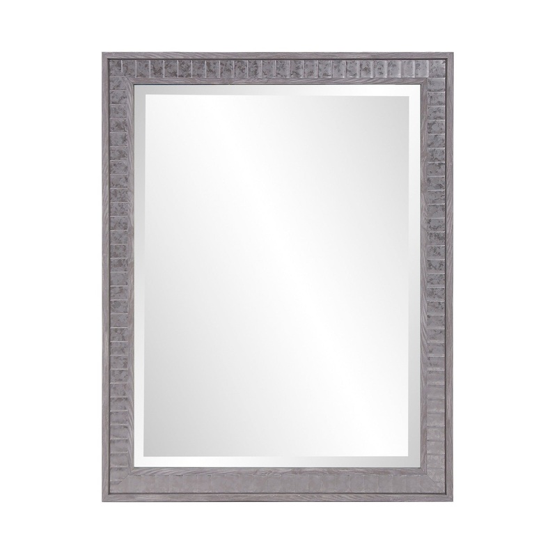 HomeRoots Warm Gray Faux Wood Rectangle Mirror