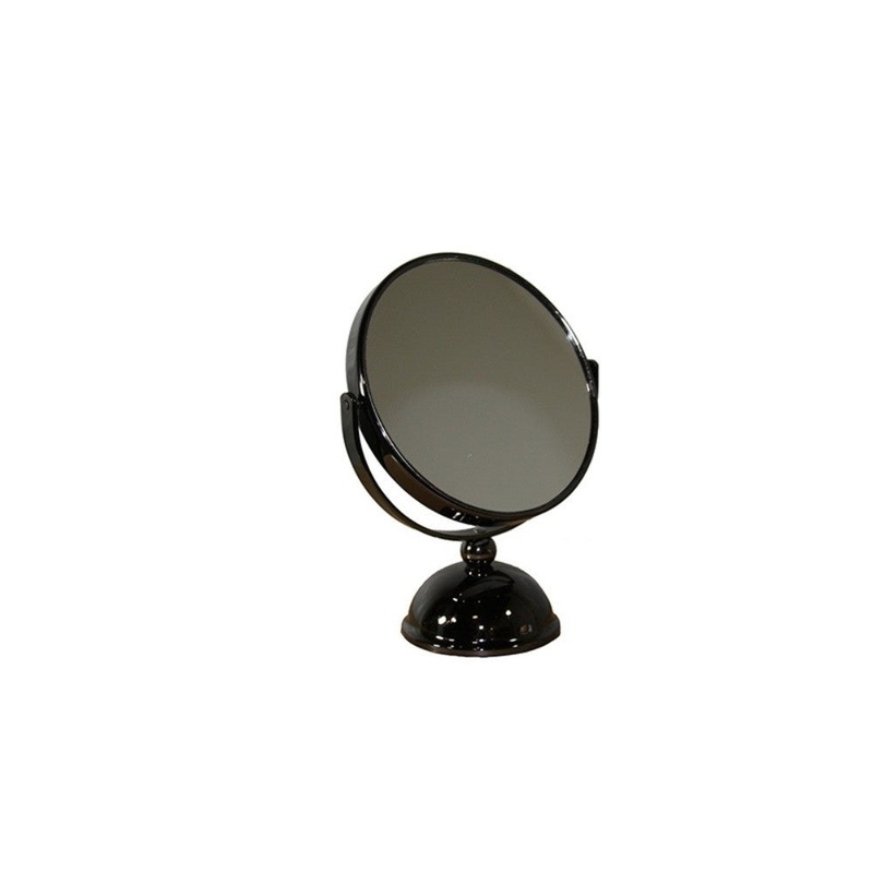 HomeRoots Vintage Pedestal Black 7X Magnification Vanity Mirror