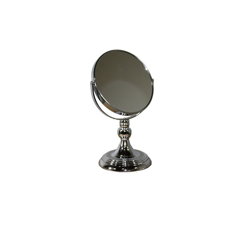 HomeRoots Vintage Pedestal Chrome 7X Magnification Vanity Mirror