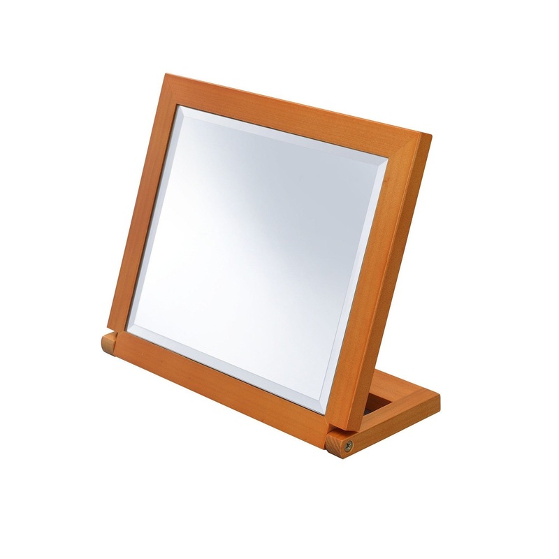 HomeRoots Walnut Finish Rectangle Adjustable Vanity Mirror