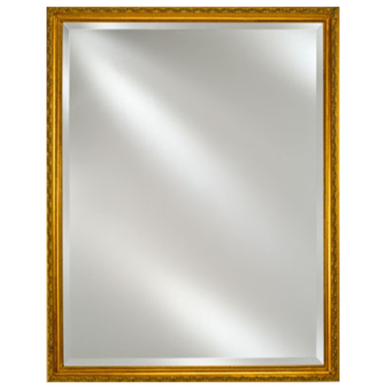 Afina Estate 16" x 26" Antique Gold Distinctive Wood Framed With 1" Bevel Mirror