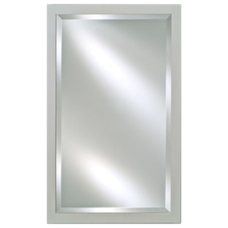 Afina Estate 16" x 26" Satin White Distinctive Wood Framed With 1" Bevel Mirror