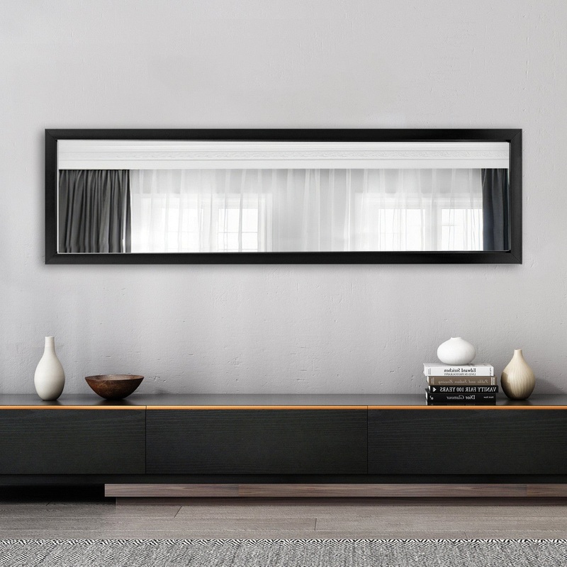 HomeRoots Sleek Black Rectangular Mirror