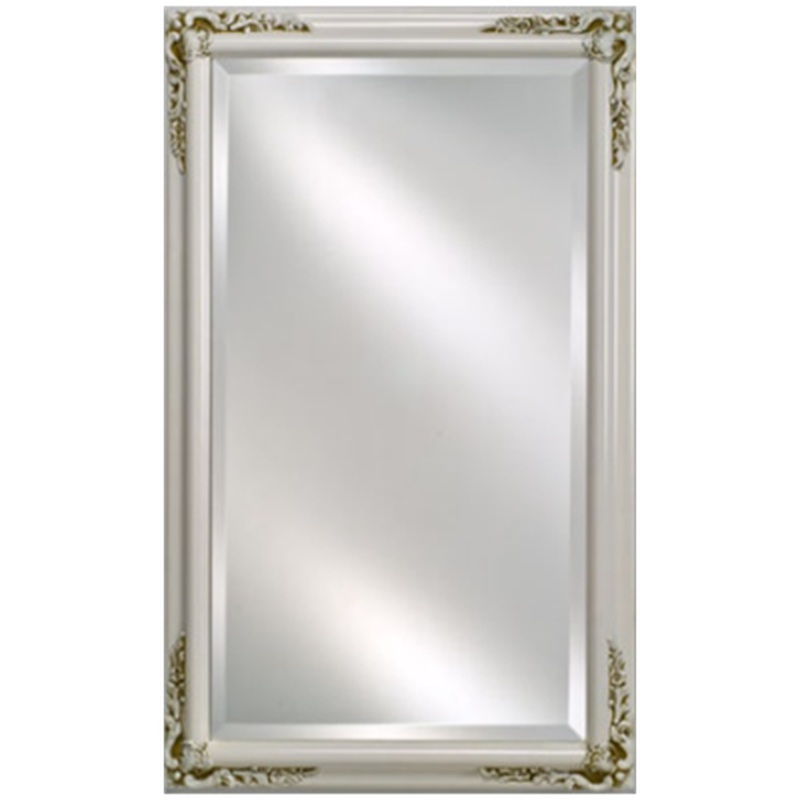 Afina Estate 16" x 26" Antique White Distinctive Wood Framed With 1" Bevel Mirror