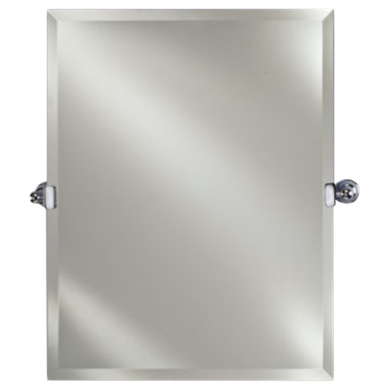 Afina Radiance 16" x 22" Rectangular Frameless Beveled Wall Mirror With Polished Chrome Traditional Tilt Bracket