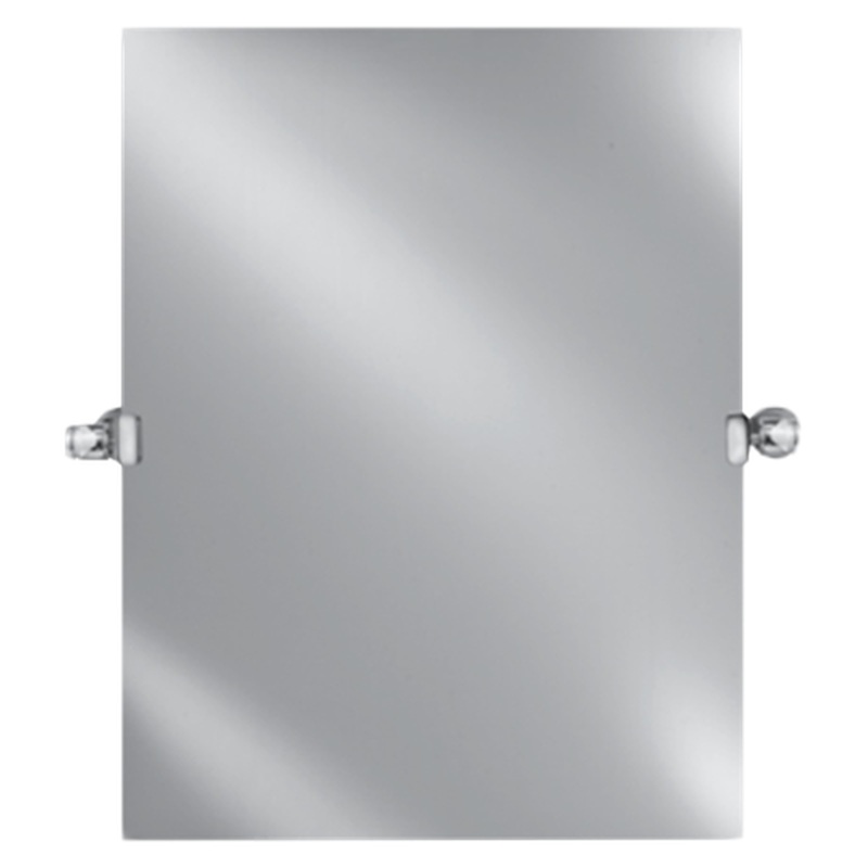 Afina Radiance 16" x 22" Rectangular Frameless Polished Edge Wall Mirror With Matte Black Transitional Tilt Bracket