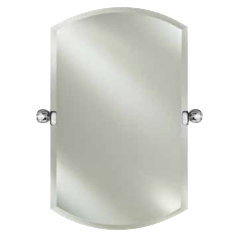 Afina Radiance 16" x 26" Double Arch Frameless Beveled Wall Mirror With Polished Chrome Traditional Tilt Bracket
