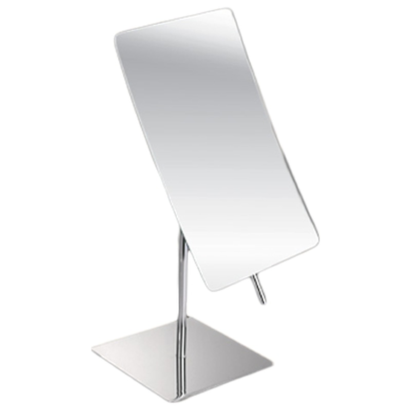 Afina 5" x 8" Polished Chrome 5X Magnification Rectangle Table Top Makeup Mirror