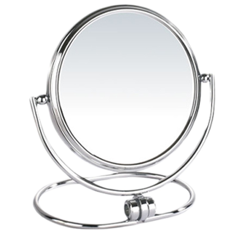 Afina 6" Polished Chrome 5X Magnification Round Double Sided Table Top Makeup Mirror