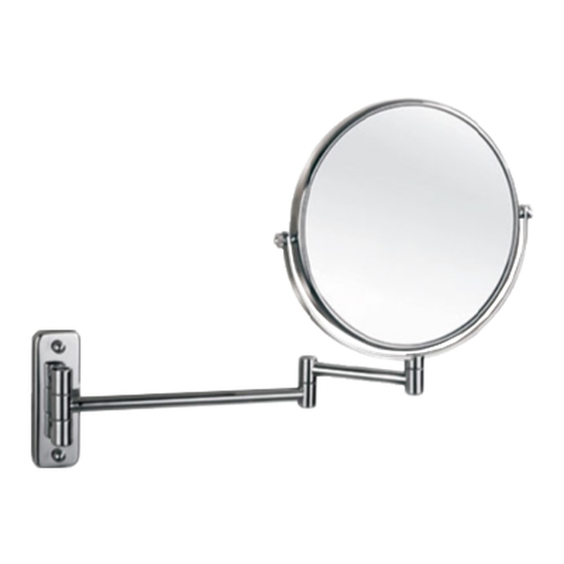 Afina 8" Polished Chrome Round Double Sided Wall Mount Makeup Mirror