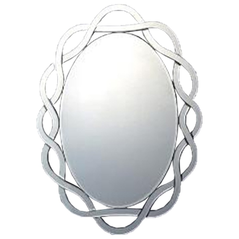 Afina Modern Luxe 24" x 31" Oval Contemporary Openwork Decorative Wall Mirror