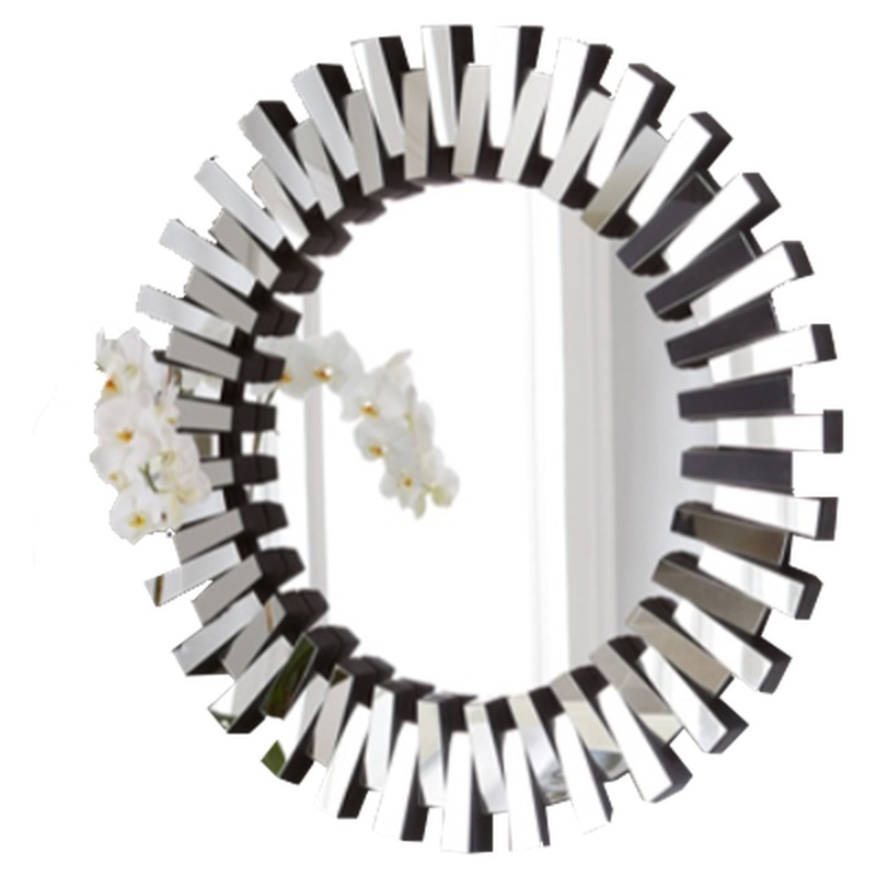 Afina Modern Luxe 36" Round Contemporary Decorative Wall Mirror