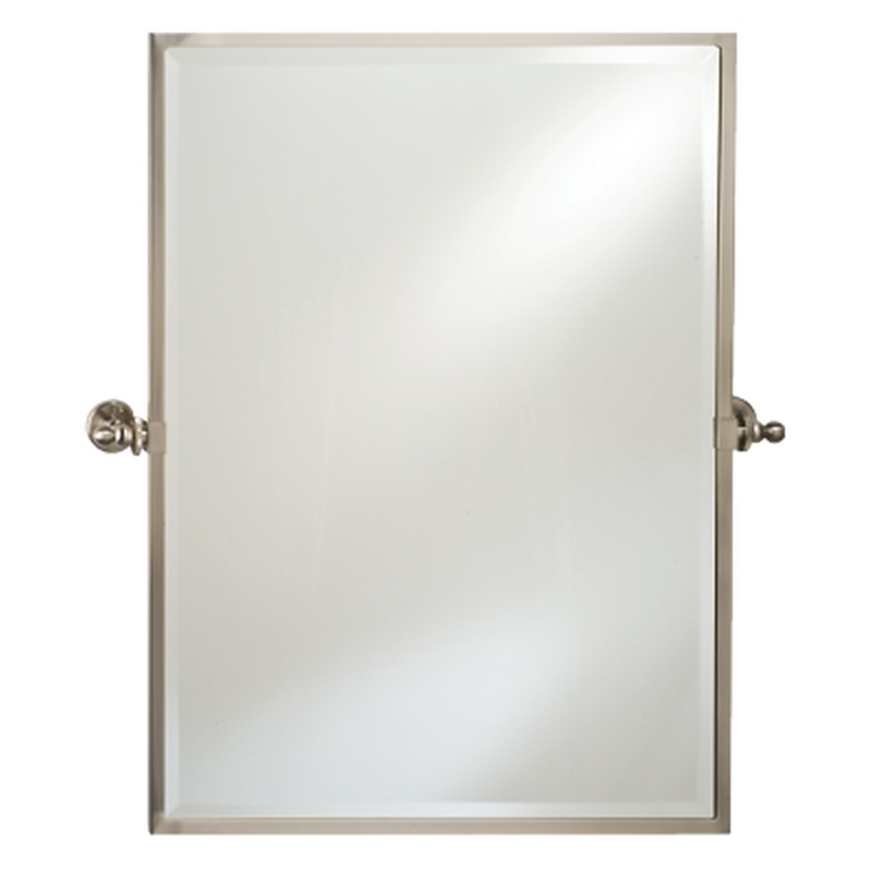 Afina Radiance 20" x 26" Polished Chrome Rectangle Framed Bevel Mirror With Gear Style Tilt Mounting Bracket