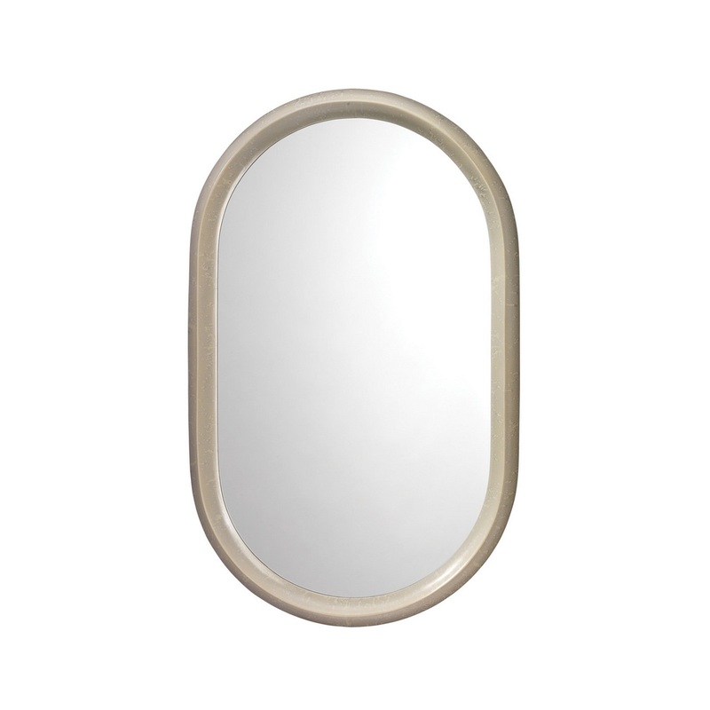 Jamie Young Altitude 24" x 39" Oval Mirror With Dove Gray Frame