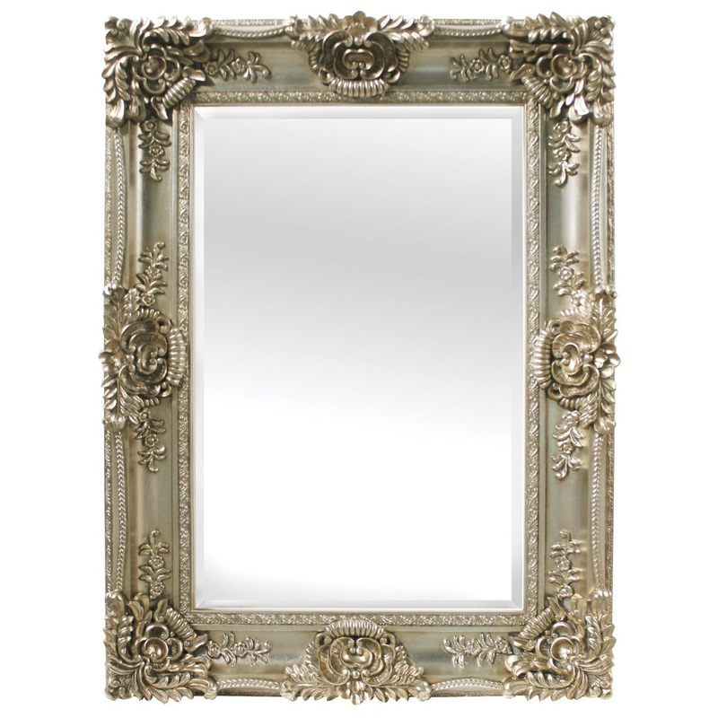 SBC Decor Mayfair Large 36" x 48" Wall-Mounted Full Length Wood Frame Dresser Wall Mirror In Champagne Gold Finish