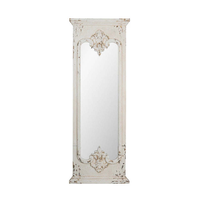 A&B Home 22" x 59" Bundle of 12 Rectangular Distressed White Wooden Frame Wall-Mounted Mirror