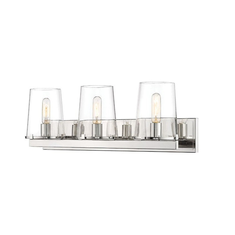 Z-Lite Callista 28" 3-Light Polished Nickel Vanity Light With Clear Glass Shade