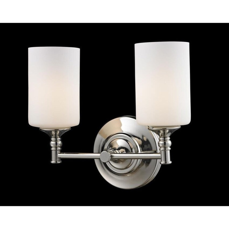 Z-Lite Cannondale 13" 2-Light Chrome Vanity Light With Matte Opal Glass Shade