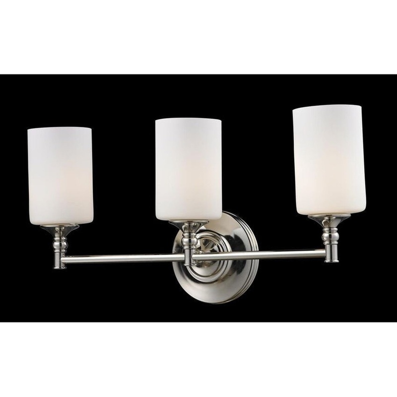 Z-Lite Cannondale 22" 3-Light Chrome Vanity Light With Matte Opal Glass Shade