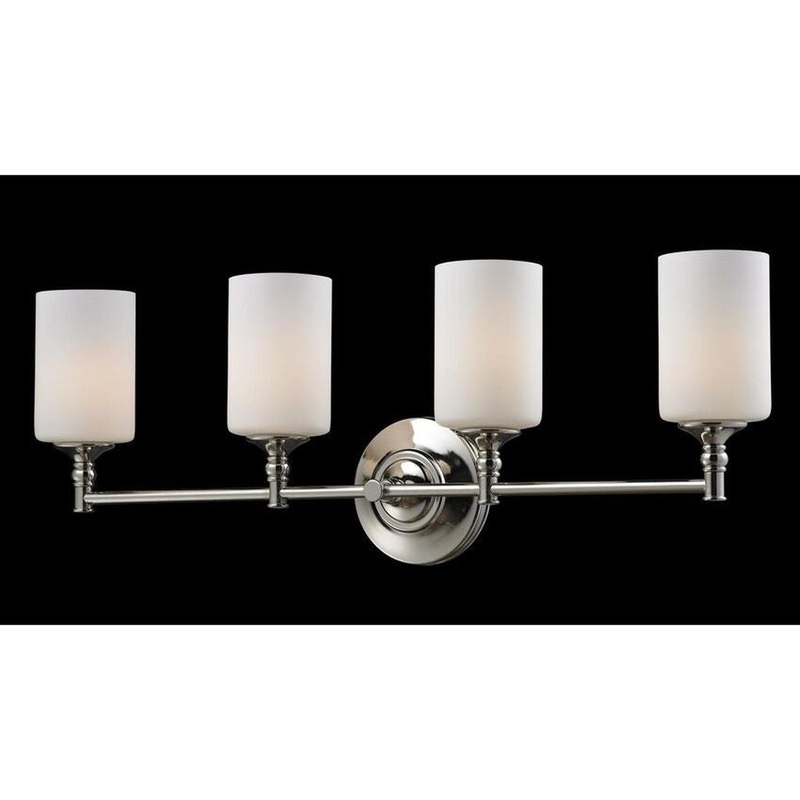 Z-Lite Cannondale 31" 4-Light Chrome Vanity Light With Matte Opal Glass Shade