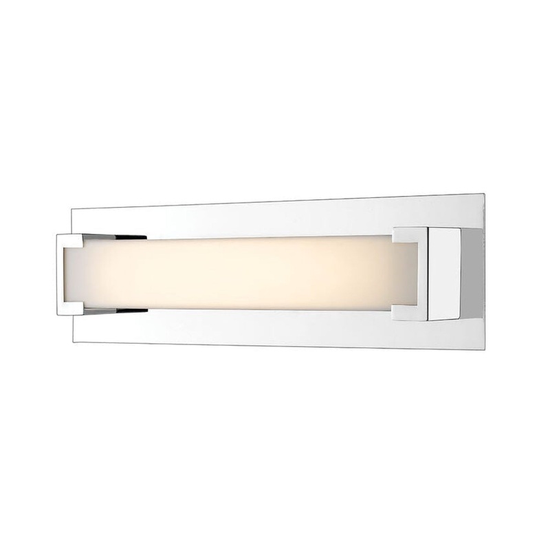 Z-Lite Elara 22" 1-Light LED Chrome Vanity Light With Frosted Acrylic Shade
