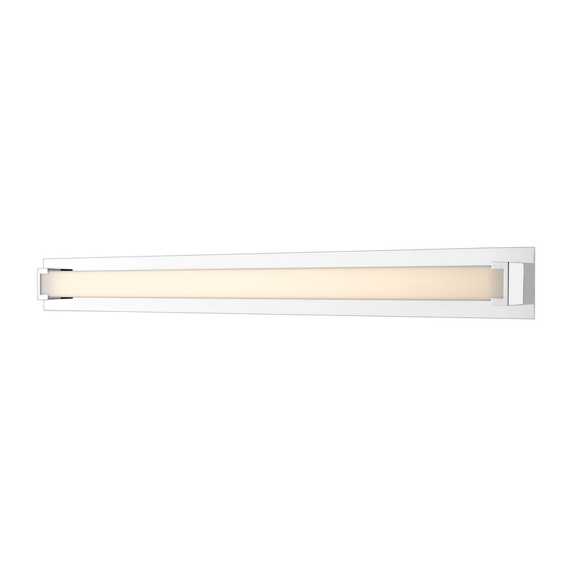 Z-Lite Elara 48" 1-Light LED Chrome Vanity Light With Frosted Acrylic Shade