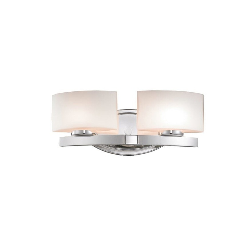 Z-Lite Galati 16" 2-Light LED Chrome Vanity Light With Matte Opal Shade