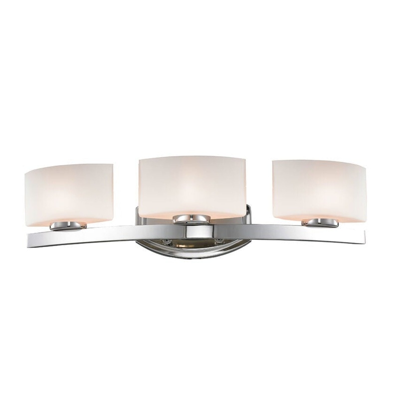 Z-Lite Galati 23" 3-Light LED Chrome Vanity Light With Matte Opal Shade