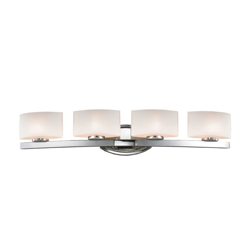 Z-Lite Galati 32" 4-Light Chrome Vanity Light With Matte Opal Shade