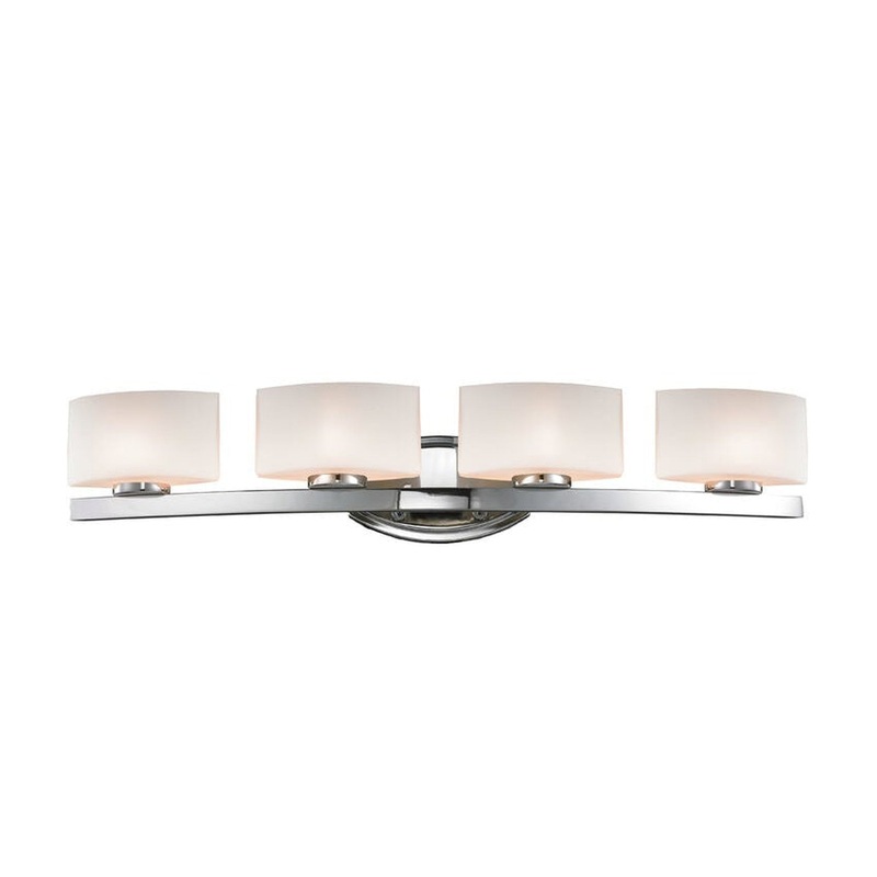 Z-Lite Galati 32" 4-Light LED Chrome Vanity Light With Matte Opal Shade