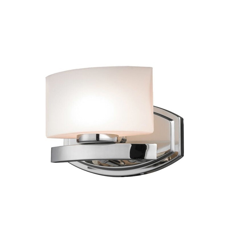 Z-Lite Galati 8" 1-Light  Chrome Vanity Light With Matte Opal Shade