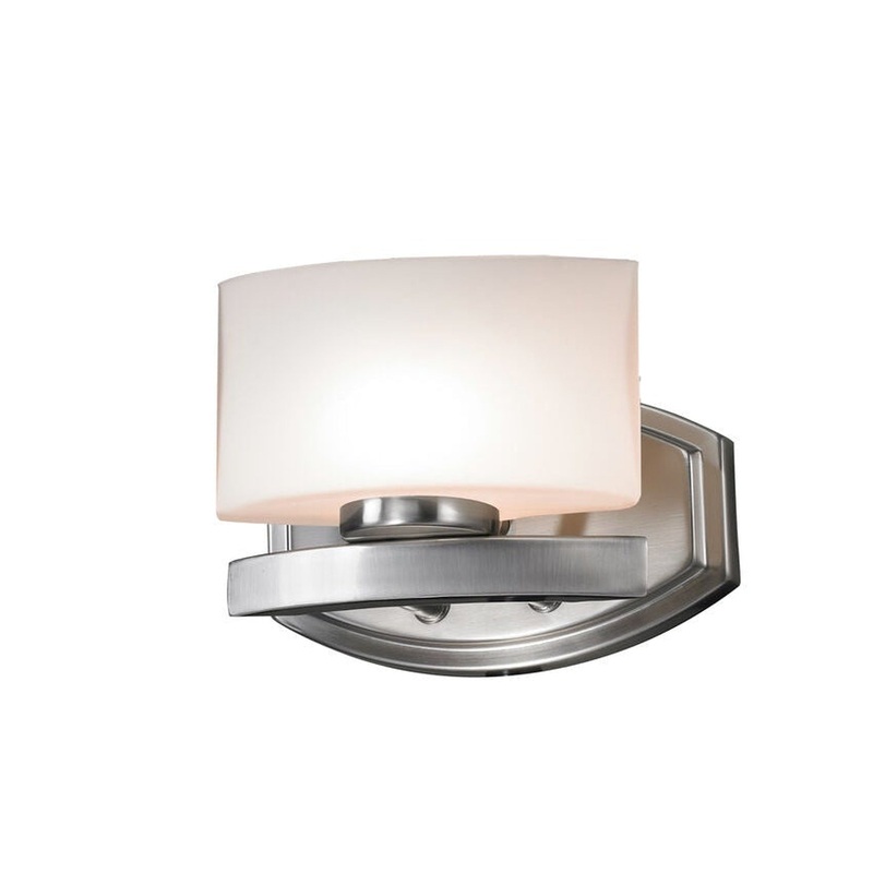 Z-Lite Galati 8" 1-Light LED Chrome Vanity Light With Matte Opal Shade