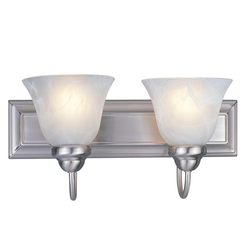 Z-Lite Lexington 18" 2-Light Brushed Nickel Vanity Light With White Swirl Glass Shade