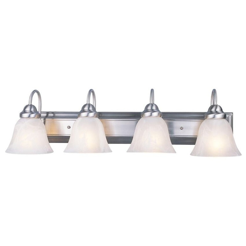 Z-Lite Lexington 30" 4-Light Brushed Nickel Vanity Light With White Swirl Glass Shade