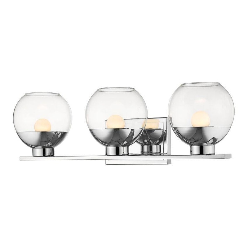 Z-Lite Osono 23" 3-Light LED Clear Glass Shade Vanity Light With Chrome Frame Finish