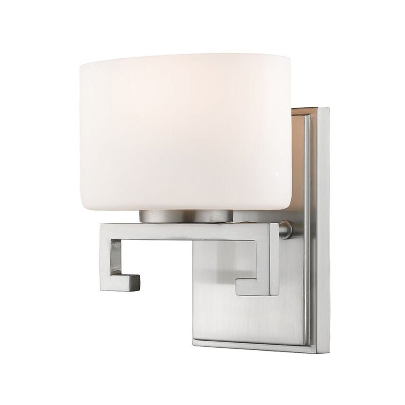 Z-Lite Privet 7" 1-Light LED Brushed Nickel Vanity Light With Matte Opal Glass Shade