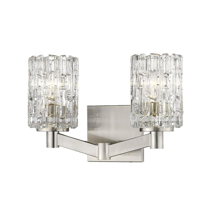 Z-Lite Aubrey 14" 2-Light Brushed Nickel Vanity Light With Clear Glass Shade