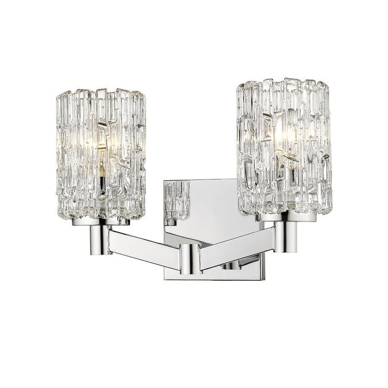 Z-Lite Aubrey 14" 2-Light Chrome Vanity Light With Clear Glass Shade