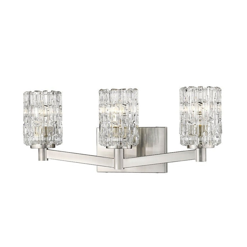 Z-Lite Aubrey 23" 3-Light Brushed Nickel Vanity Light With Clear Glass Shade
