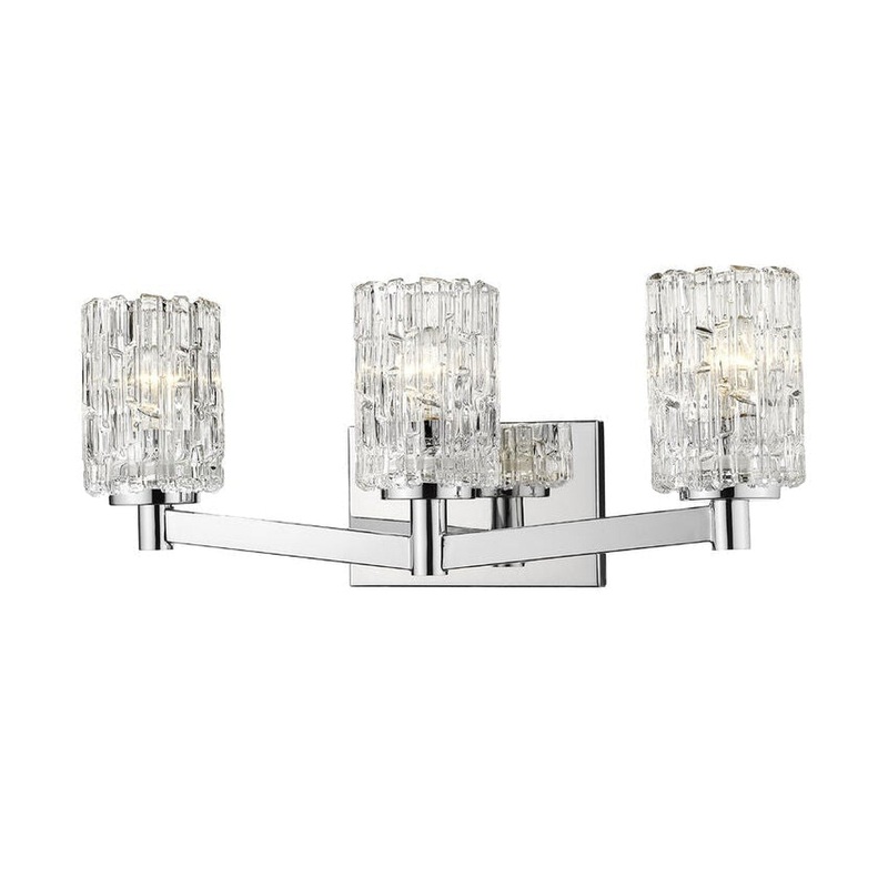 Z-Lite Aubrey 23" 3-Light Chrome Vanity Light With Clear Glass Shade