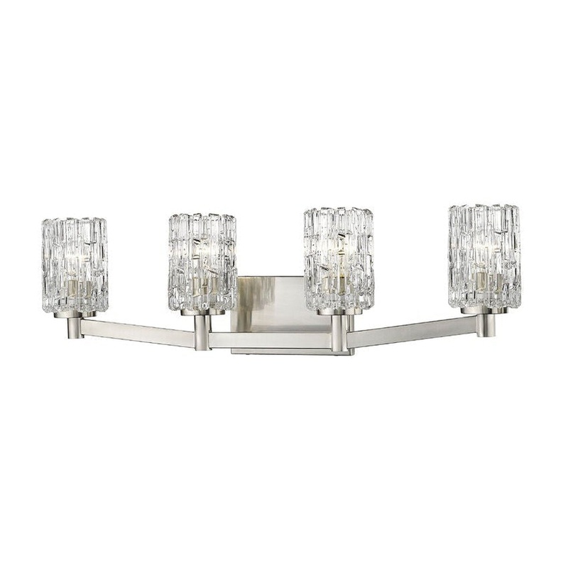 Z-Lite Aubrey 32" 4-Light Brushed Nickel Vanity Light With Clear Glass Shade