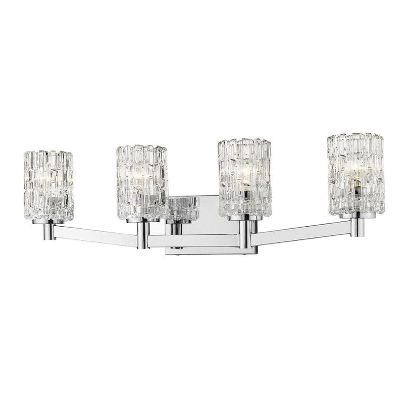 Z-Lite Aubrey 32" 4-Light Chrome Vanity Light With Clear Glass Shade