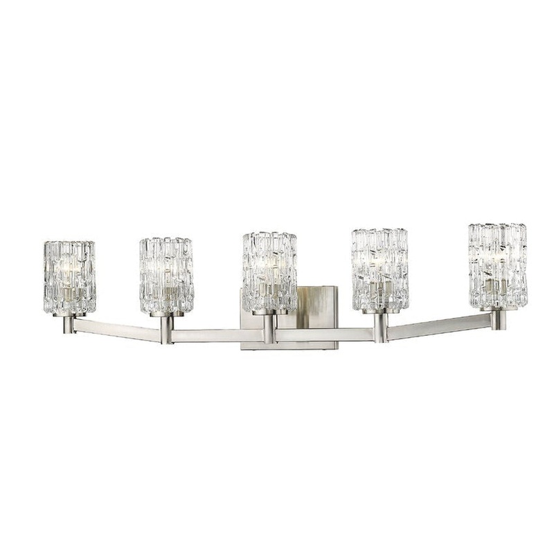 Z-Lite Aubrey 41" 5-Light Brushed Nickel Vanity Light With Clear Glass Shade