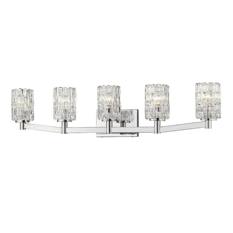 Z-Lite Aubrey 41" 5-Light Chrome Vanity Light With Clear Glass Shade