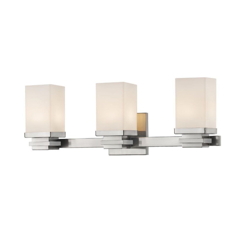 Z-Lite Avige 22" 3-Light LED Brushed Nickel Vanity Light With Matte Opal Glass Shade