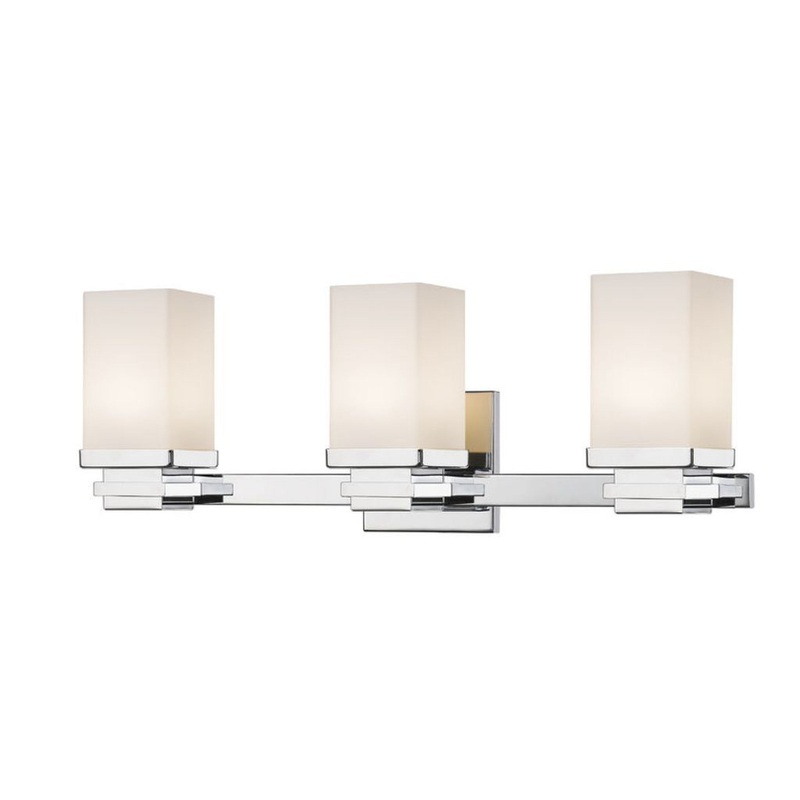 Z-Lite Avige 22" 3-Light LED Chrome Vanity Light With Matte Opal Glass Shade