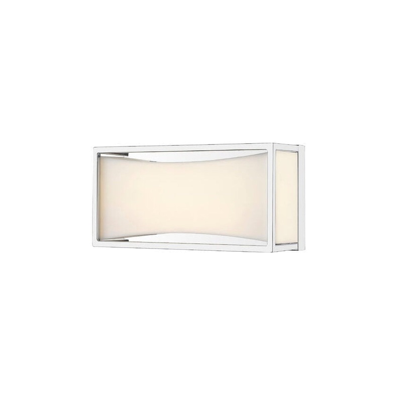 Z-Lite Baden 10" 1-Light LED Chrome Vanity Light With Frosted White Acrylic Shade